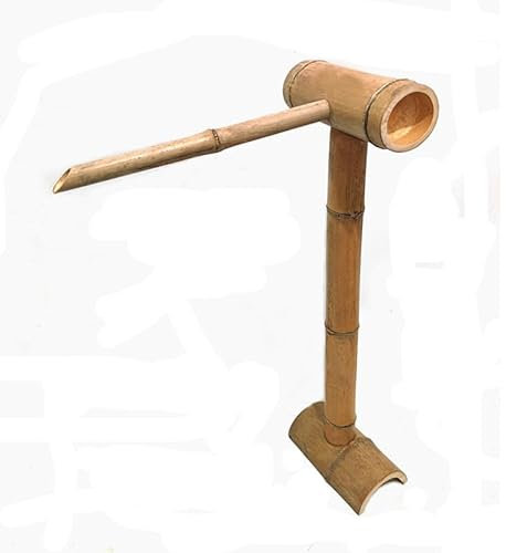 ZBJDX Fontana per Esterni Alta 19,7 Pollici, Ornamenti per Acqua Corrente in bambù Senza Pompa, Paesaggistica per Fontane da Giardino Giapponese