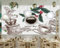 Fototapete 3D Effekt 3D Tapete Handgezeichnete Kaffeebohnen Auf Der Tafel Fototapete Wandgemälde Vlies Wohnzimmer Schlafzimmer Flur Wanddekoration 450(W) X315(H) Cm