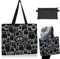 FloraMolly Borsa shopper donna, grande capacità elegante fish cat tote bag con zip leisure canvas shopping bags per la spiaggia di lavoro scolastico, con borsa a rete nera