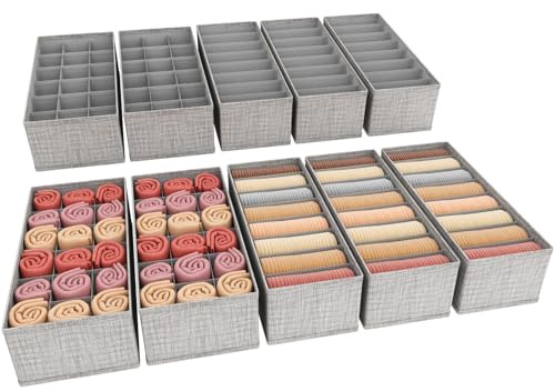 Lifewit 10er Set Hemnes Schubladen Organizer, Kleiderschrank Organizer für Tshirts Krawatten Kinderkleidung Socken Unterwäsche, Ordnungssystem für Schrank Wickeltisch Kommode wickelkommode, 41 x 11 cm