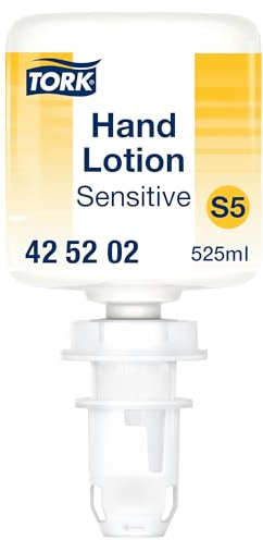 Tork Sensitive Feuchtigkeitsspendende Hand Mini Lotion S5, parfümfreie Handcreme, 1×525 ml, 425202