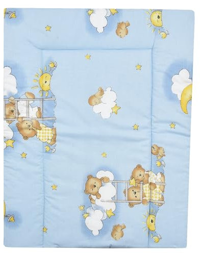 Baby Delux Wickelauflage Wickelunterlage 60x75 cm weiche Wickeltischauflage Baumwolle wasserdicht waschbar (Nachtland blau)