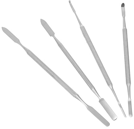 4 Stück Rührstab für Make Up, Doppelseitig, Edelstahl