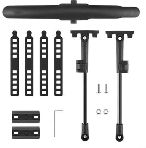 Road Bike Mudguard Flat 700c Road Bike Front Rear Mudguard Main Board PP PA 304 Stainless Steel Screw Cap Rubber Gasket Rubber Strap Aluminum Alloy Connecting Rod(Front)