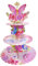 Fuwraixis 3-stöckiger rosa Schmetterlings-Kuchenständer, Tortenplatten mit Schmetterlingsthema，Dekorationen für Geburtstagsfeiern，Party-Zubehör für Mädchen