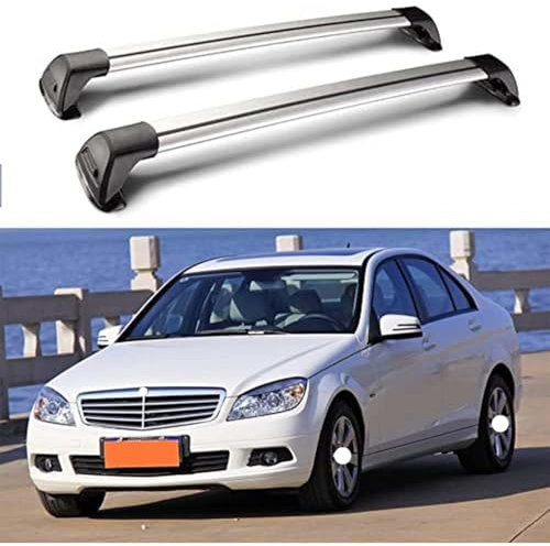 Aluminium Dachträger Relingträger,Dachgepäckträger Alu Relingträger 2 Stück für Benz C Class W204 4Door Sedan 2007-2014