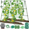 Tetutor Gurkenspalier für Hochbeet, 127 x 137,2 cm, A-Rahmen, Gartenspalier für Kletterpflanzen, Outdoor, Metallbogen Rankgitter mit Netz, Gemüse-Spalier für Trauben-Erbsenbohnen