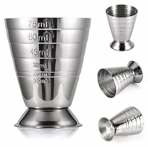 Cocktail-Unzen Messglas, Stahl, 304, magisches Messglas, 75 ml