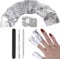 Fyorne 100PCS Foil Nail Wraps Remover for Soak off Gel Polish Removal, Aluminium Wraps Remover Complete with Cuticle Tools & Nail File for Manicure