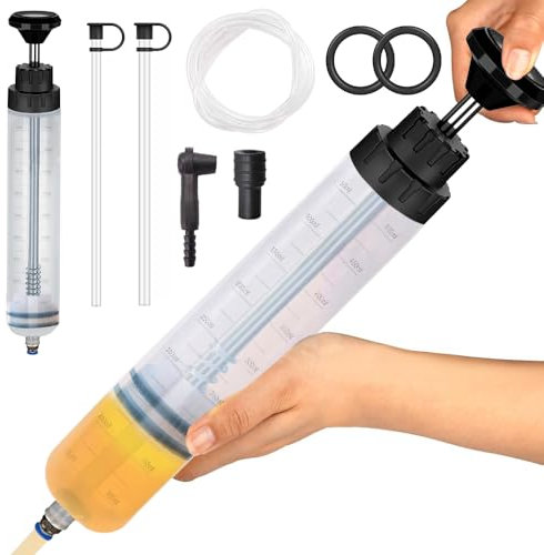 TOPRUNYI Seringue a Huile,Pompe Vidange Huile Moteur,Seringue 500ml,Seringue Huile Boite de Vitesse avec Tube D'extension,pour Liquide Frein, Huiles Transmission,Liquide Refroidissement