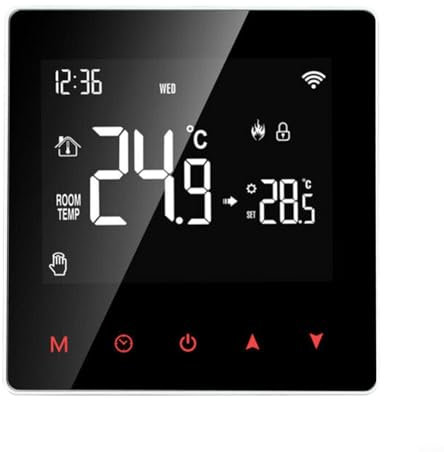 Feeshoppher WiFi Smart-Thermostat Digital LCD Touch Screen Programmable Temperature Controller With Remote Control For Underfloor Heating System(Water Heater/Boiler 3A Wifi)