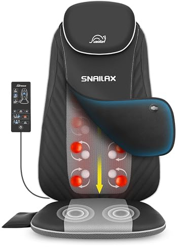 Snailax Rückenmassagegerät mit Wärme, tiefes Gewebekneten Ganzkörper-Massagestuhl, verbessertes elektrisches Massagegerät für Rücken und Nacken, Büro, Heimgebrauch, Geschenke für Mann, Wemen