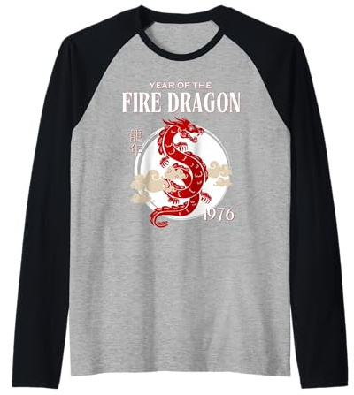 1976 Jahr des Drachen, Geburtstag 1976, Chinesischer Feuerdrache Raglan
