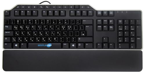 SIMPLETEK - USB Multimedia Keyboard - Pre-applied QWERTY KR Layout Stickers - Volume Keys and Shortcut Keys - 2-Port USB Hub - KB522