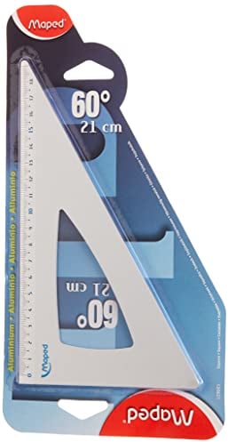 Maped M120621 - Zeichendreieck Aluminium, 21 cm, für 60 Winkel, aluminium