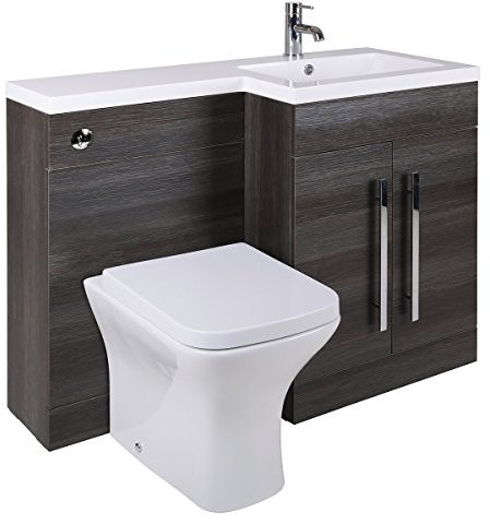 Aquariss Designer RH Grey Combi Bathroom Vanity Unit with Basin + Back To Wall Toilet