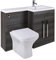 Aquariss Designer RH Grey Combi Bathroom Vanity Unit with Basin + Back To Wall Toilet