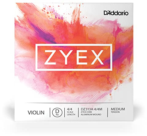 D'Addario DZ313A-4/4M Zyex Violinen Einzelsaite 'D' Aluminium 4/4 Medium