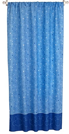 Disney Mickey Mouse Playground Pals Vorhang mit Raffhalter, Blau und Hellblau