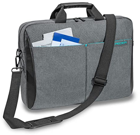 Pedea Laptoptasche *Lifestyle* Notebook-Tasche bis 15,6 Zoll (39,6 cm) Umhängetasche mit Schultergurt, Grau