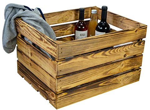 flambierte/geflammte Massive Obstkisten als Ragal oder klassisch ca 50 x 40 x 30 cm/Apfelkisten Weinkisten aus dem Alten Land (1 Stück geflammt)