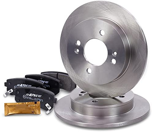 BESTPRICE Bremsenset Hinterachse inkl. Bremsscheiben Ø 234 mm Voll + Bremsbeläge hinten, Kompatibel mit KIA PICANTO (TA)
