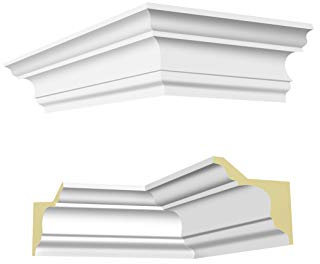 HEXIM LED Innenecke Außenecke aus PU - Indirekte Beleuchtung mit modernen Deckenleisten, lichtundurchlässig, leicht und schlagzäh - (NK-LED-8 45x95mm)