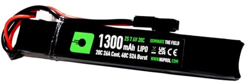 7.4v 1300mAh 20c Slim Stick LiPo Battery