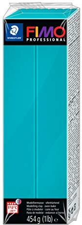 STAEDTLER 8041-32 FIMO Professional Oven-Hardening Polymer Modelling Clay, 454g - Turquoise (Single Block)