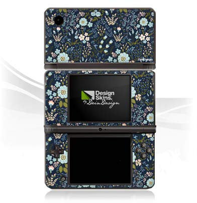 DeinDesign Skin kompatibel mit Nintendo DSi XL Folie Sticker Blumen Muster Blau