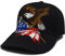 Haptian Baseball Cap, Unisex 3D Embroidered Patriotic Eagle Clutching American Flag Baseball Cap Hip Hop Outdoor Adjustable Strapback Letters Dad Hat Black