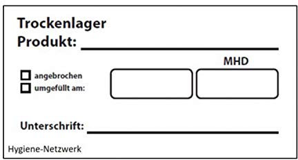 Hygiene-Netzwerk Trockenlager Etikett 63,5 mm x 38,1 mm wasserlöslich, bedruckbar (100 DinA4 Bögen mit je 21 Etiketten)
