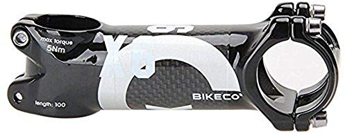 Neuer Carbon-Fahrrad Vorbauten, Leichter Aluminium + Carbon-Fahrradlenker, Mountainbike-Vorbau Rennrad-Vorbau ø31,8x80 / 90/100 / 110mm 7-Grad-Vorbau 3K Glanz (Silber,110mm)