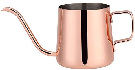 Drip Coffee Pot, 250ml/350ml Stainless Steel Coffee Kettle, Long Gooseneck Spout Kettle Cup for Drip Coffee(Rose Gold, 250ml)