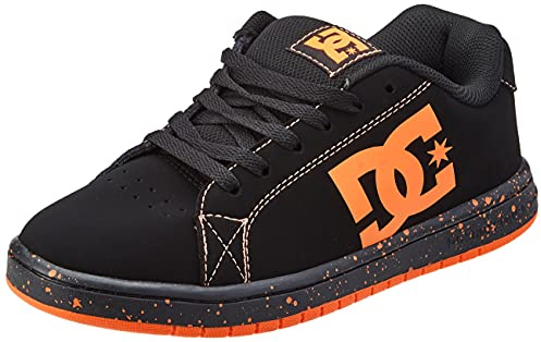 DC Shoes Herren Gaveler-Leather Shoes Sneaker, Schwarz/Orange, 46 EU