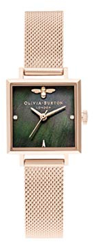 Olivia Burton Analog Quarzuhr für Damen Kollektion China EXC. mit Roségoldfarbenes Edelstahl-Mesh-Gliederarmband - OB16EX220
