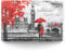 BilderKing Wandbild London wie gemalt - 90cm x 60cm Leinwand auf Fertigrahmen + Aufhänger