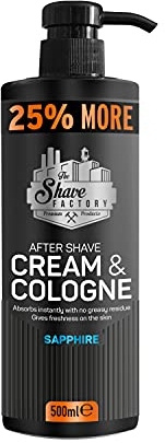 The Shave Factory After Shave Cream & Cologne - Erfrischende, beruhigende und feuchtigkeitsspendende Nachpflege für das perfekte Rasurerlebnis und die perfekte Pflegeroutine (Sapphire)