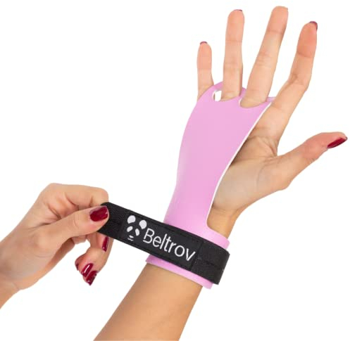 Beltrov - Maniques pour l’Entraînement en Parcours, Le Gym, Gymnastique, Halterophilie, Fitness, Barre de Traction - pour Hommes et Femmes - 2 Trous - Poignées pour l’Haltérophilie (Rose, M)