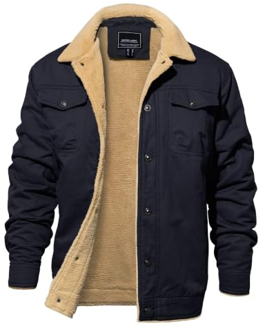 EKLENTSON Winterjacke Herren Warme Fleece Gefüttert Freizeitjacke | Warm, Freizeit, Fleece, Winddicht, Bequem, Komfortabel, Reverskragen, Innentaschen, Weich, Casual, Lässig, Stilvoll