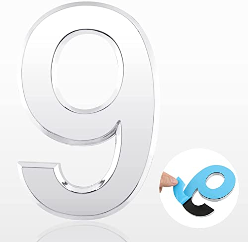 Numeri civici autoadesivi 3D da 7 cm, Numeri Civici Autoadesivi Numeri di Indirizzo Impermeabili Adesivi, numeri per casa, ufficio, hotel, appartamento, porta, camera parete, nastro-Numero 9