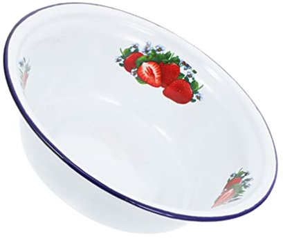 Cabilock Campinggeschirr Retro Emailplatte Küchenschale Vintage- Emaillierte Waschbecken Küchenmischschale Email Geschirr Emails Geeignet für Chinesische Schüssel ENAMELWARE- Platten Suppenteller