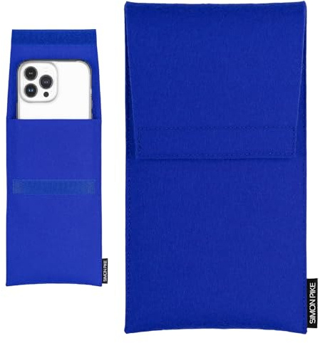 SimonPike Handyhülle passend für Apple iPhone 17/17e | 16/16e | 15 (Gr. H) | Sidney blau Filztasche aus Wollfilz Handy/Smartphone Tasche