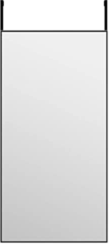 vidaXL Miroir de Porte Miroir Mural de Dressing Miroir Décoratif de Maquillage Entrée Chambre à Coucher Salon Noir 40x80 cm Verre et Aluminium