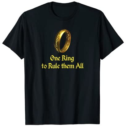 One Ring to Rule Them All T-Shirt mit gelbem Schriftzug T-Shirt