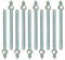 Isolbau Lot de 10 barres d'ancrage M20 x 260 mm - Homologation ETA - Ancrage composite galvanisé avec écrou et rondelle - Ancrage pour charges lourdes