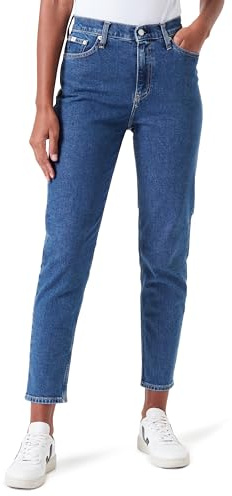 Calvin Klein Jeans Mom Jean Konisch Zulaufend, Damen, Denim (Denim Dark), 28W
