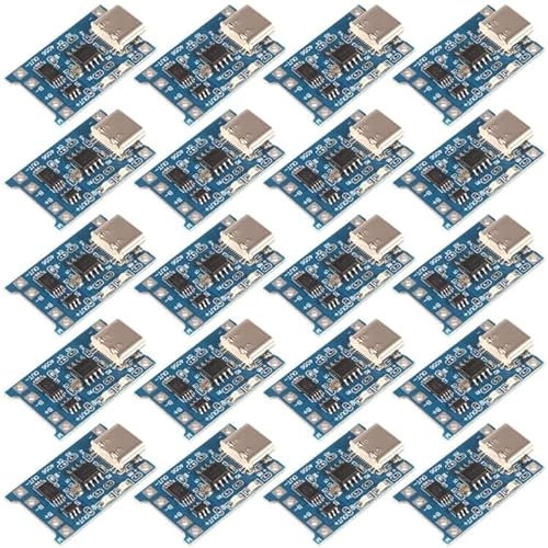 20pcs TP4056 Type-c USB 5V 1A 18650 Lithium Battery Charger Module Charging Board with Dual Protection Functions