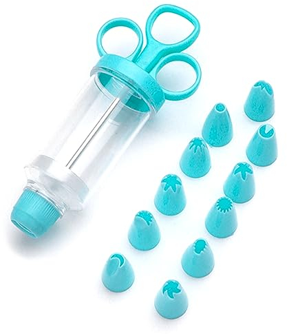 Niuhong Seringue Décoration Seringue Beignets Seringue Crème Seringue Gâteau Seringue Glaçage Pâtissier Accessoires Décorateur Desserts pour Les Gâteaux Biscuits Cupcakes avec 11 Becs