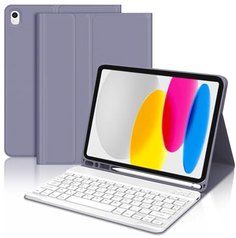 JADEMALL Tastiera per iPad A16 11/10 Generazione 2025/2022, Custodia iPad 10/11 Generazione A16 con Tastiera [Italiano QWERTY-Layout] Bluetooth Staccabile Magnetica, Viola